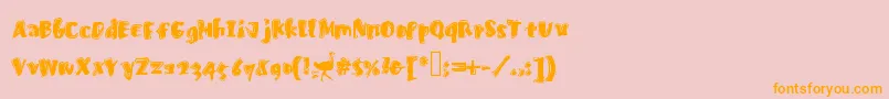 Fastostrich-Schriftart – Orangefarbene Schriften auf rosa Hintergrund