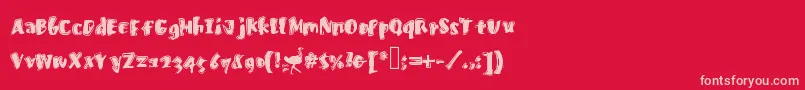 Fastostrich Font – Pink Fonts on Red Background