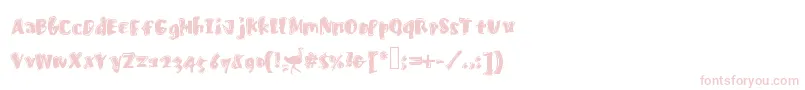Fastostrich-fontti – vaaleanpunaiset fontit valkoisella taustalla