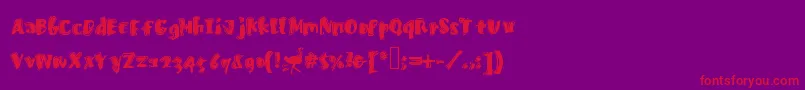 フォントFastostrich – 紫の背景に赤い文字
