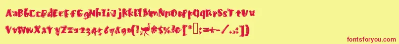 Fastostrich-fontti – punaiset fontit keltaisella taustalla