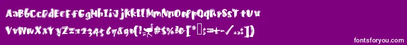 Fastostrich-fontti – valkoiset fontit violetilla taustalla