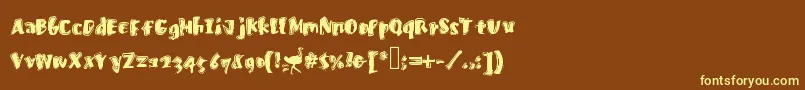 Fastostrich-fontti – keltaiset fontit ruskealla taustalla