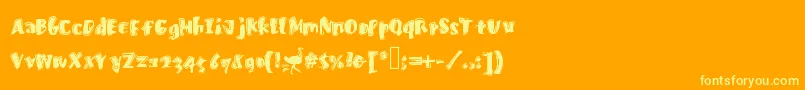 Fastostrich-Schriftart – Gelbe Schriften auf orangefarbenem Hintergrund
