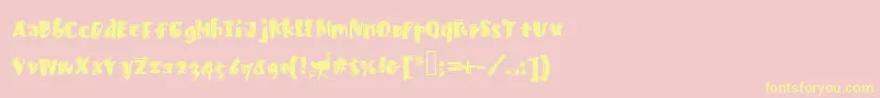 Fastostrich-Schriftart – Gelbe Schriften auf rosa Hintergrund