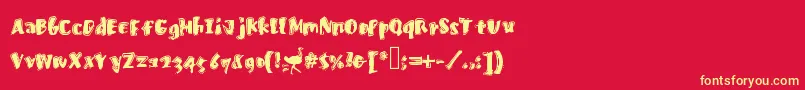 Fastostrich-fontti – keltaiset fontit punaisella taustalla