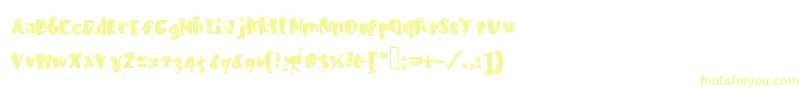 Fastostrich-Schriftart – Gelbe Schriften auf weißem Hintergrund
