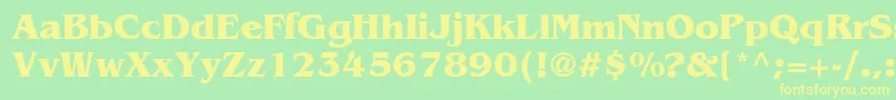 Agbenguiatcyr Font – Yellow Fonts on Green Background