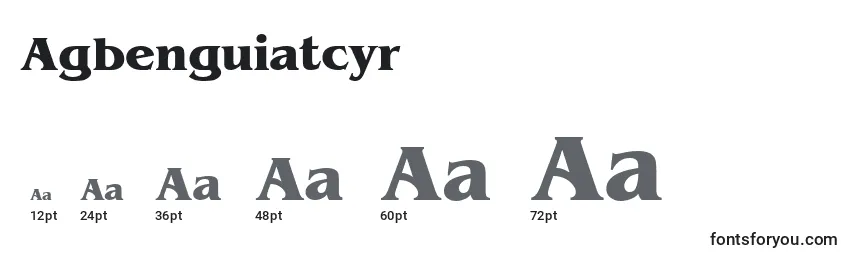 Размеры шрифта Agbenguiatcyr