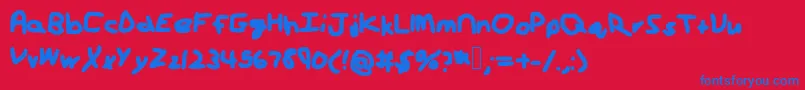 Strikeapose Font – Blue Fonts on Red Background