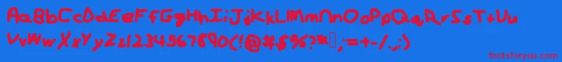 Strikeapose Font – Red Fonts on Blue Background