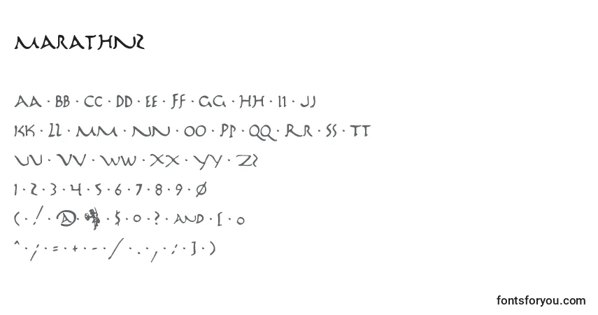 A fonte Marathn2 – alfabeto, números, caracteres especiais