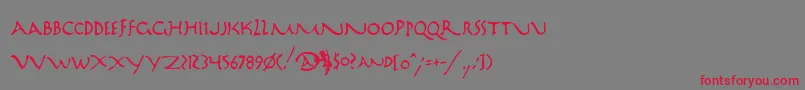 フォントMarathn2 – 赤い文字の灰色の背景