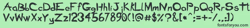 フォントBadSeedBold – 緑の背景に黒い文字