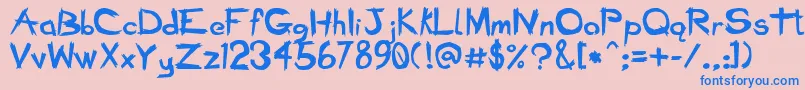 フォントBadSeedBold – ピンクの背景に青い文字