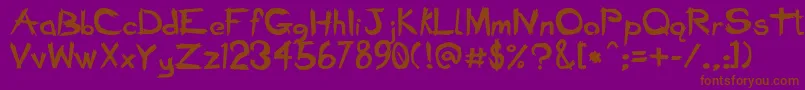 BadSeedBold-fontti – ruskeat fontit violetilla taustalla