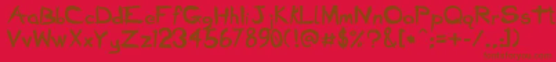 フォントBadSeedBold – 赤い背景に茶色の文字