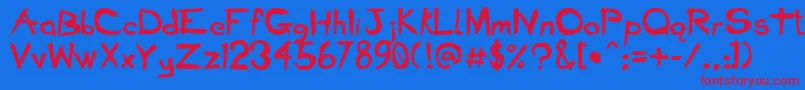 BadSeedBold Font – Red Fonts on Blue Background