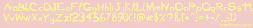 BadSeedBold Font – Yellow Fonts on Pink Background
