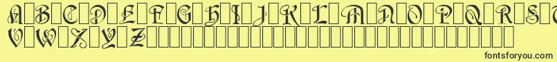 Wraith1-Schriftart – Schwarze Schriften auf gelbem Hintergrund