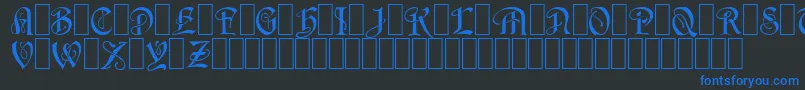 Wraith1-Schriftart – Blaue Schriften auf schwarzem Hintergrund