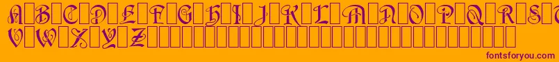 Wraith1-Schriftart – Violette Schriften auf orangefarbenem Hintergrund