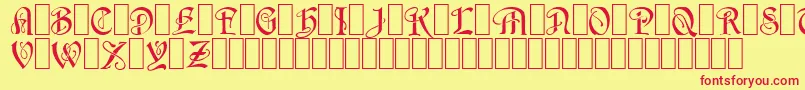 Wraith1-fontti – punaiset fontit keltaisella taustalla