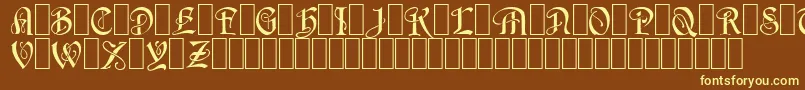 Wraith1-fontti – keltaiset fontit ruskealla taustalla