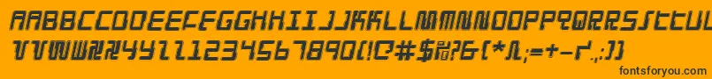 DroidLoverProItalic-Schriftart – Schwarze Schriften auf orangefarbenem Hintergrund