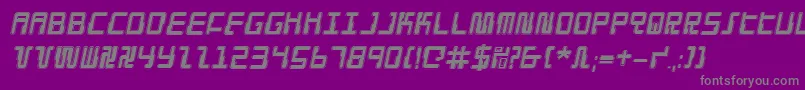 フォントDroidLoverProItalic – 紫の背景に灰色の文字