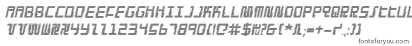 フォントDroidLoverProItalic – 白い背景に灰色の文字
