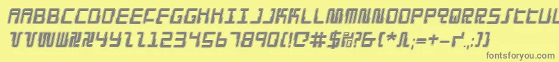 フォントDroidLoverProItalic – 黄色の背景に灰色の文字