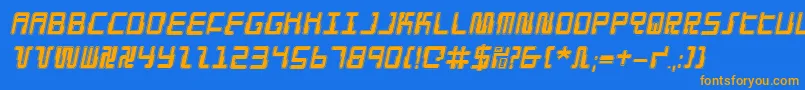 Шрифт DroidLoverProItalic – оранжевые шрифты на синем фоне