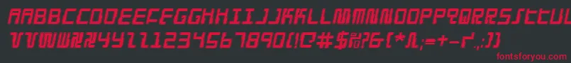 DroidLoverProItalic Font – Red Fonts on Black Background
