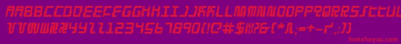 DroidLoverProItalic Font – Red Fonts on Purple Background