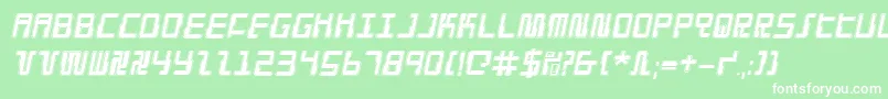 Police DroidLoverProItalic – polices blanches sur fond vert