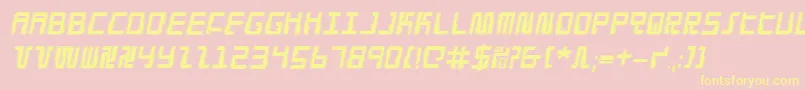 DroidLoverProItalic Font – Yellow Fonts on Pink Background