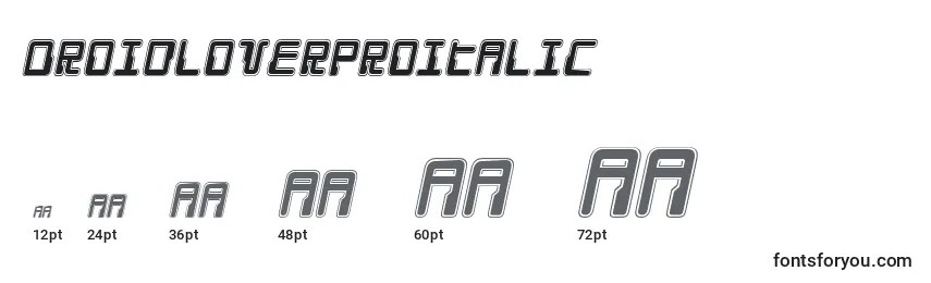 DroidLoverProItalic Font Sizes