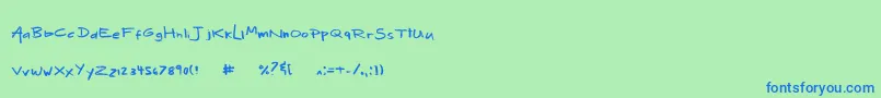 fuente MixMotley – Fuentes Azules Sobre Fondo Verde