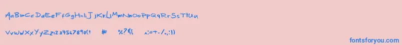 MixMotley Font – Blue Fonts on Pink Background