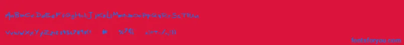 MixMotley Font – Blue Fonts on Red Background