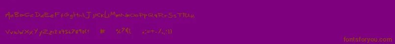 MixMotley-Schriftart – Braune Schriften auf violettem Hintergrund