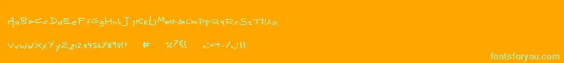 Fonte MixMotley – fontes verdes em um fundo laranja
