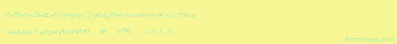 MixMotley Font – Green Fonts on Yellow Background