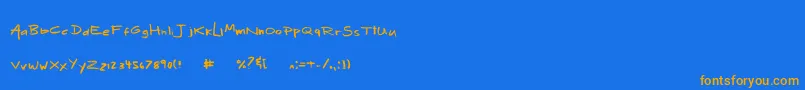 MixMotley Font – Orange Fonts on Blue Background
