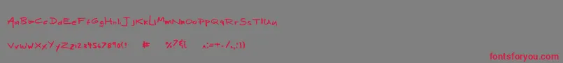 MixMotley Font – Red Fonts on Gray Background