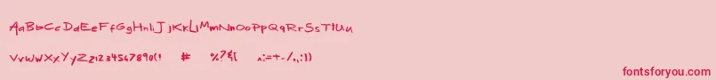 MixMotley Font – Red Fonts on Pink Background