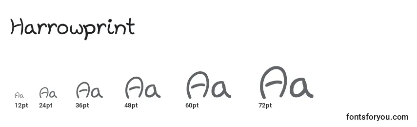 Harrowprint Font Sizes