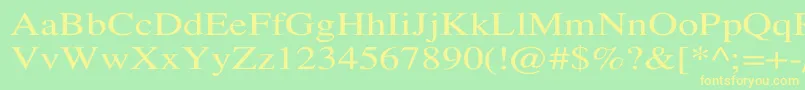 TempofontWd Font – Yellow Fonts on Green Background