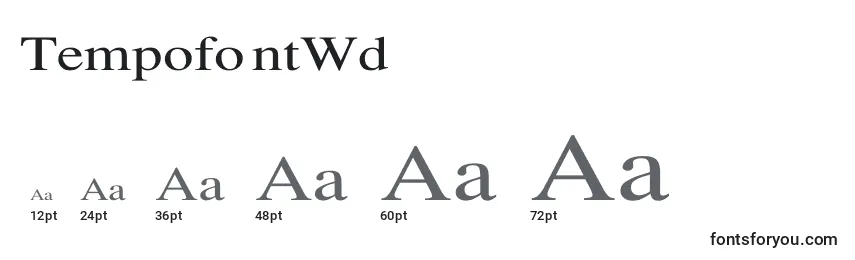 TempofontWd Font Sizes
